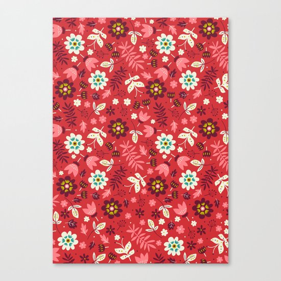 Fresh Blossoms (Reds) Canvas Print