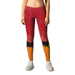 Untitled After Rothko Low Poly Geometric Triangles Leggings | Math, Orange, Abstract, Rothko, Geometric, Digital, Poly, Red, Modern, Graphicdesign 
