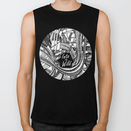Into The Wild (b&w version) Biker Tank
