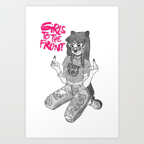 Girls To The Front Art Print