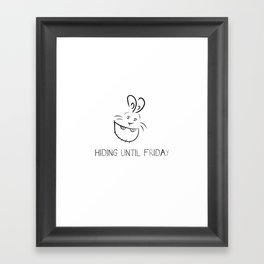 Hiding until Friday - Bunny in a Pocket Framed Art Print