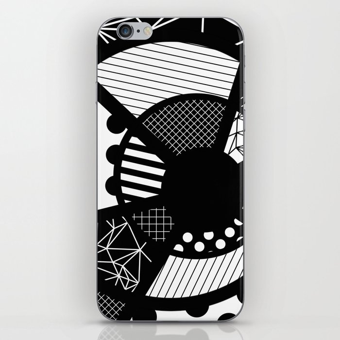 Twisted Web - Black And White, Patterned, Abstract Art iPhone Skin