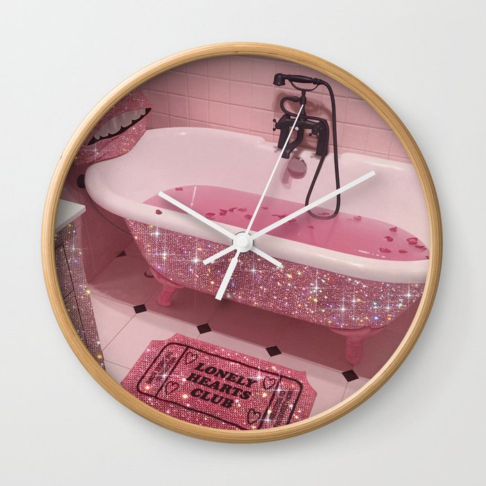 MAGIC BATHROOM | pink | pastel | shower | aesthetic | meme | funny | girly | positive | glitter  Wall Clock