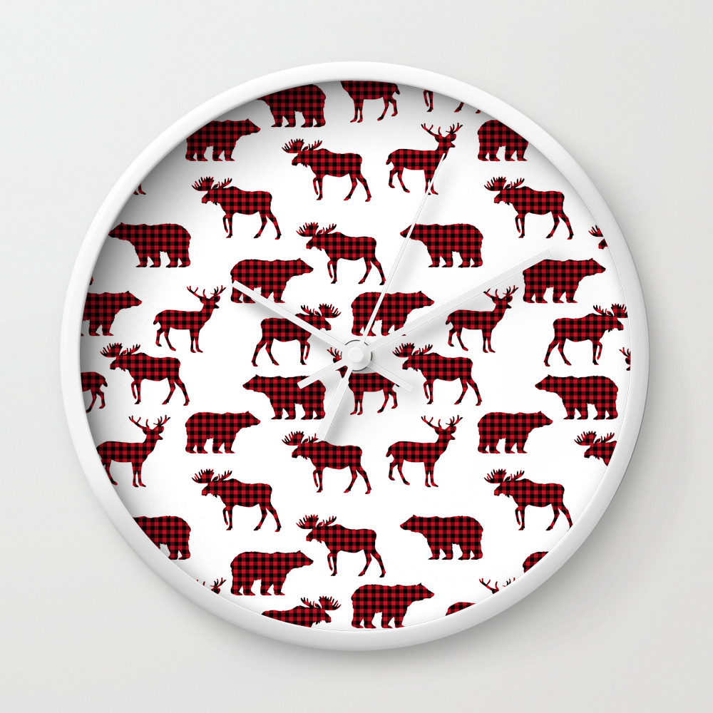 Plaid Camping Animals Minimal Bear Moose Deer Nursery Decor Gender
