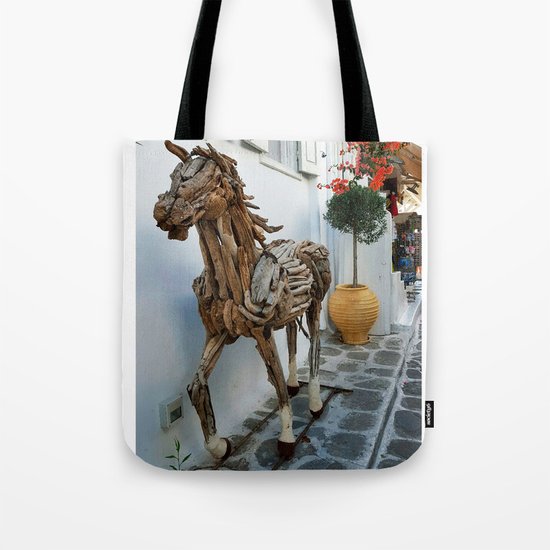 Wood horse Tote Bag
