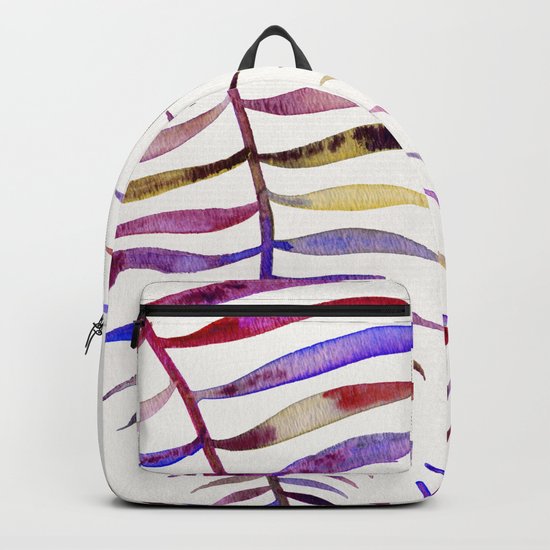 Magenta Palm Leaf Backpack