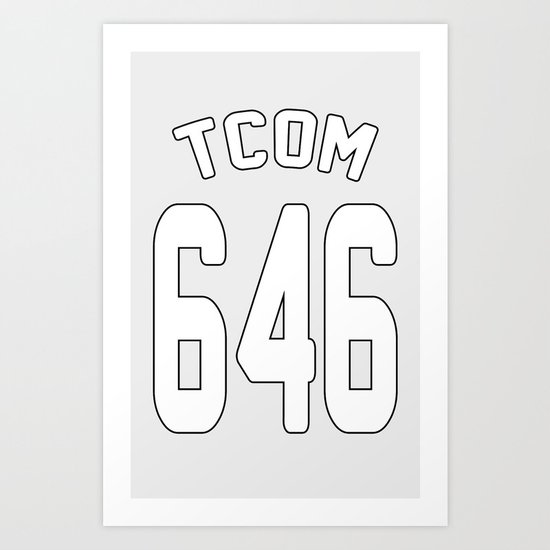 TCOM 646 AREA CODE JERSEY Art Print