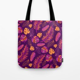 Purple Tropical Print Tote Bag