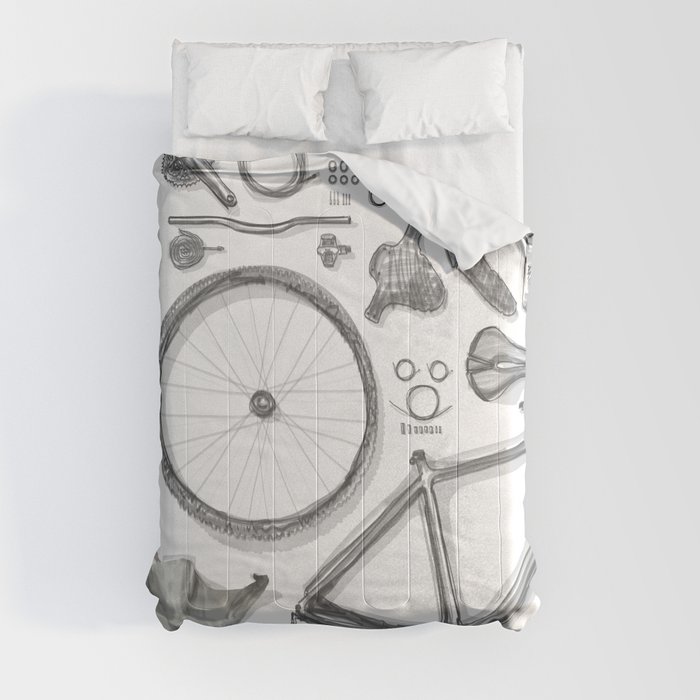 a bike's flatlay Comforter