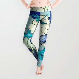 Birds Over  Water Lily Pond Leggings
