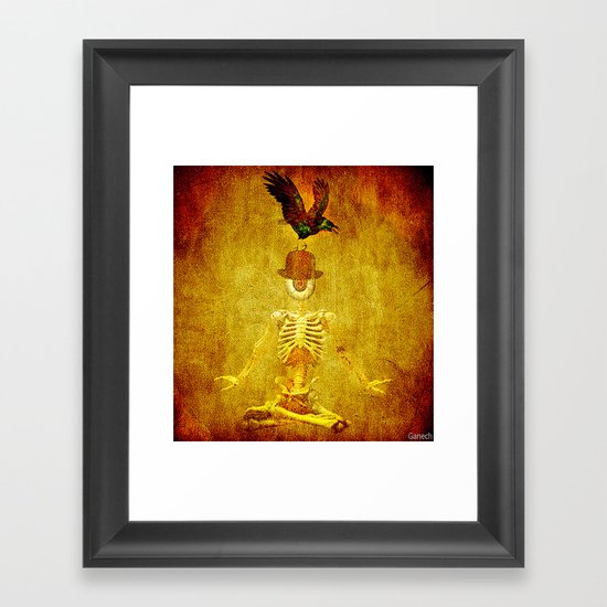 Monsieur Bone and Archibald the crow Framed Art Print