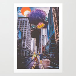 Peaches Takes the City Over Art Print