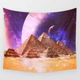 Galaxy Pyramids Wall Tapestry