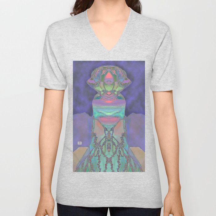 Totems in the Mists Between the Worlds V Neck T Shirt