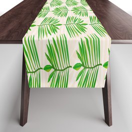 Bali Palms Tropical Pattern in Green Table Runner