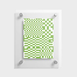 Checkerboard Pattern Green 2 Floating Acrylic Print
