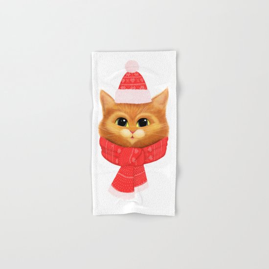 Winter kitty Hand & Bath Towel