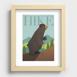 Hiking Bear Recessed Framed Print