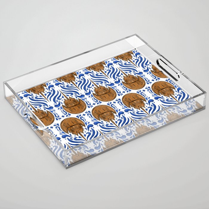 Horseshoe Crab Pattern Acrylic Tray