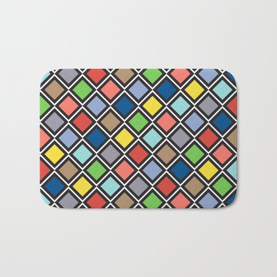 Colorful Geometric Pattern III Bath Mat