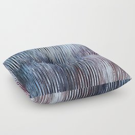 Midnight Blue And Violet Wavy Line Design Floor Pillow