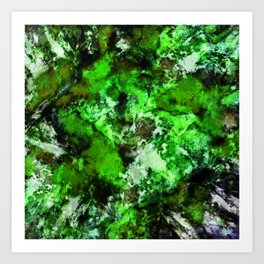 Impulse 2 Art Print | Strong, Texture, Movement, Intense, Deep, Green, Pigment, Contrast, Active, Greens 