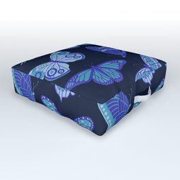 Texas Butterflies – Blue on Navy Pattern Outdoor Floor Cushion