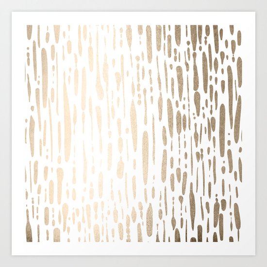 White Gold Sands Modern Vertical Dotted Lines Art Print