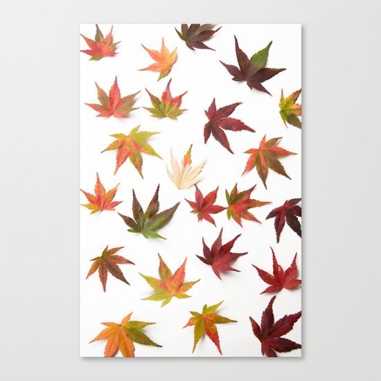 AUTUMN LEAVES PATTERN #1 #decor #art #society6 Canvas Print