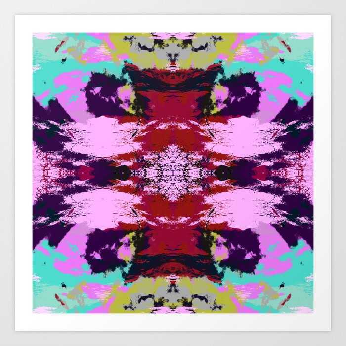 Hisanomo - Abstract Colorful Batik Boheme Ink Blot Mandala Art Art Print