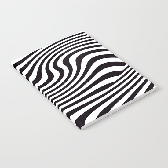 Black and White Pop Art Optical Illusion Notebook