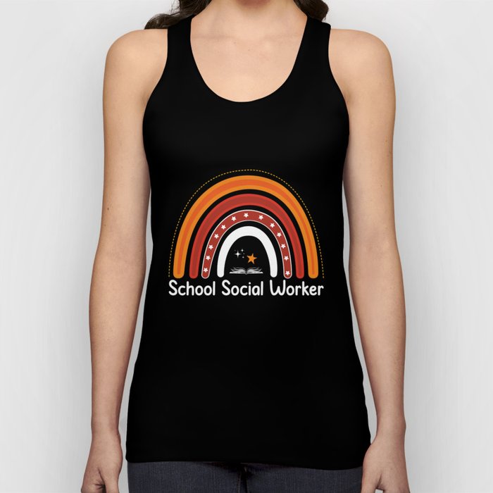 School social worker rainbow - Cute Tank Top
