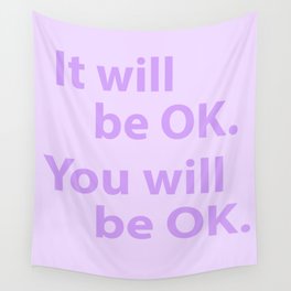 Alright (Purple Text on Purple) Wall Tapestry