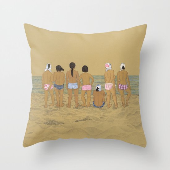 Waiting For The Catch Throw Pillow