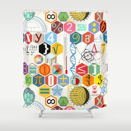 Math in color (white Background) Shower Curtain