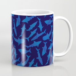Seamless Shark Pattern Coffee Mug | Sharks, Sharkpattern, Marineanimals, Whaleshark, Bullshark, Tigershark, Marine, Zoology, Marinebiology, Graphicdesign 
