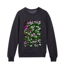  Pink&white botanical spring flowers Kids Crewneck