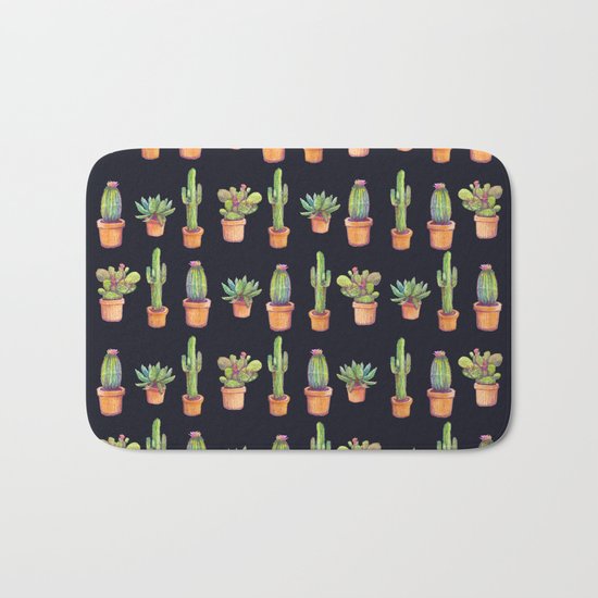 Cactus at Night Bath Mat