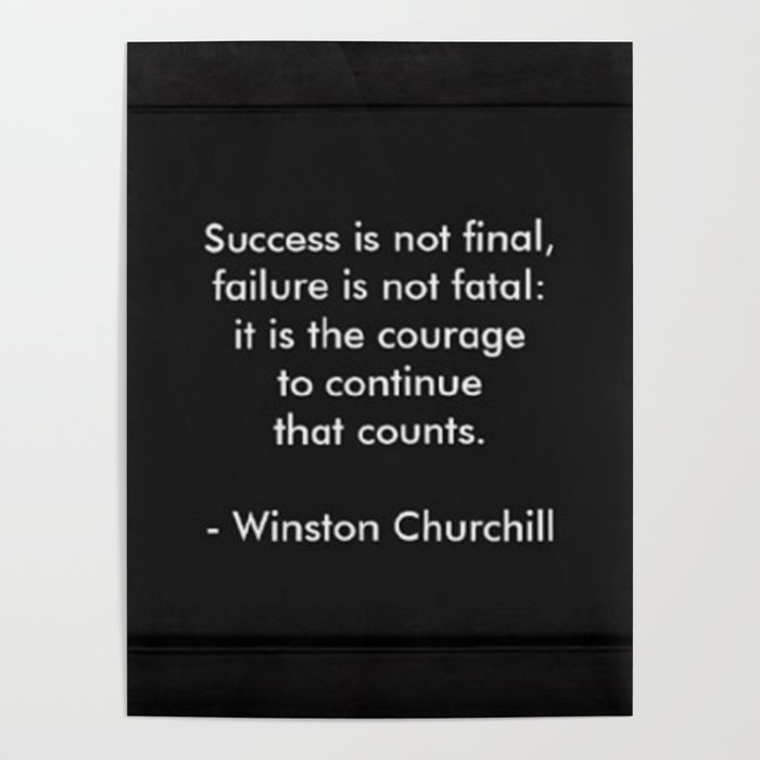 Winston Churchill Success Quote Art - Famous Quotes -Inspirational