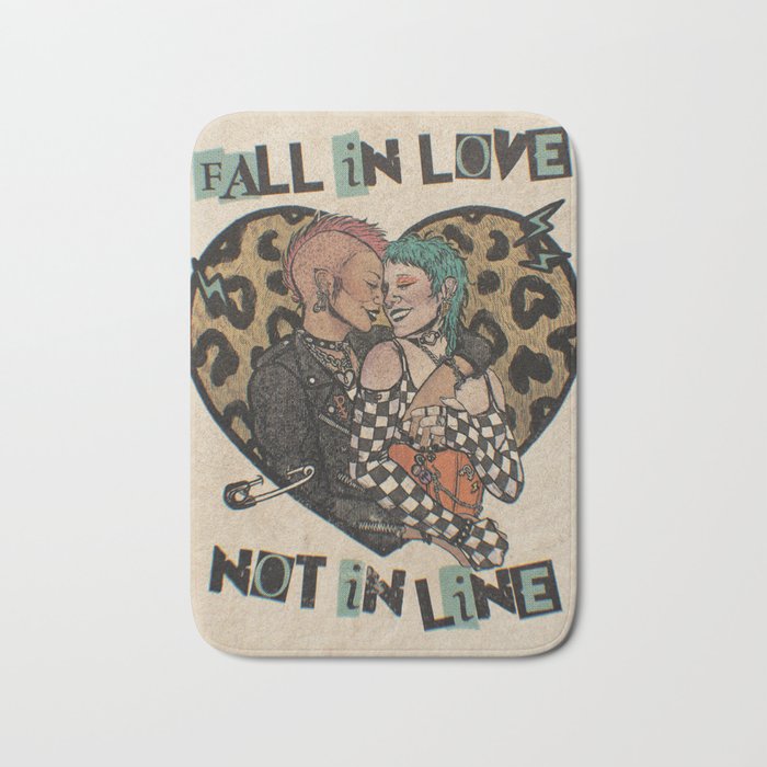 Fall in love not in Line Bath Mat