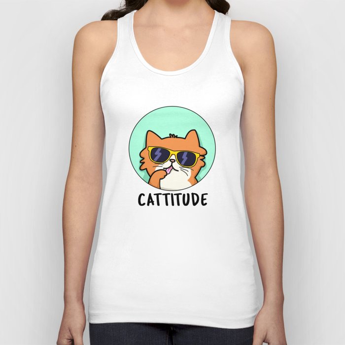 Cattitude Cute Kitty Cat Pun Tank Top