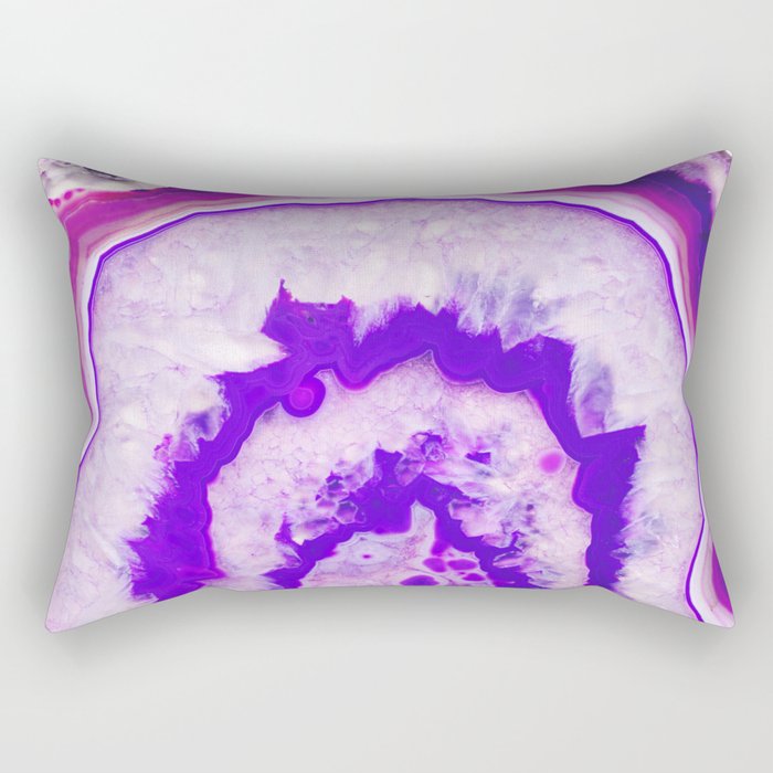Pink Violet Agate #1 #gem #decor #art #society6 Rectangular Pillow