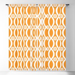 Floral Twist Orange Blackout Curtain