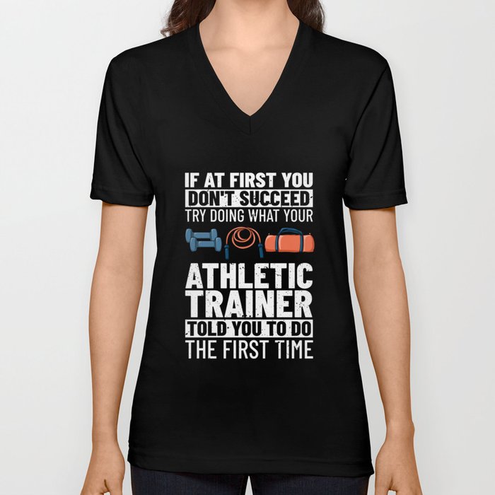 Athletic Trainer Coach Training Program Sport V Neck T Shirt