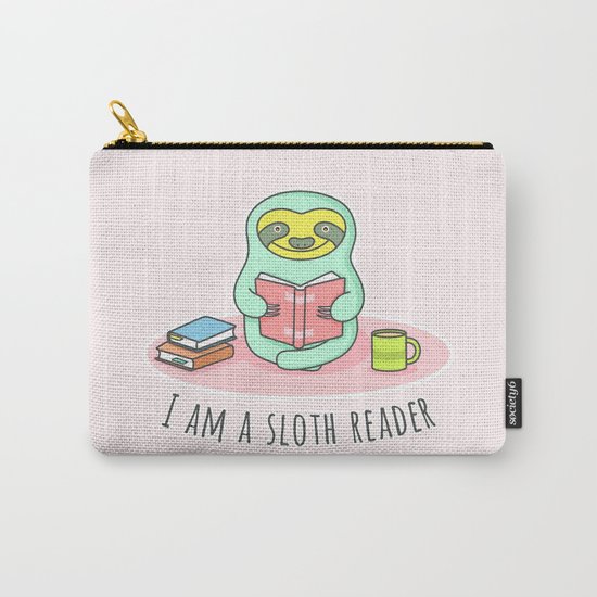 Reading Sloth Carry-All Pouch