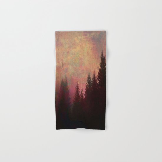 Repose, Abstract Landscape Trees Sky Hand & Bath Towel
