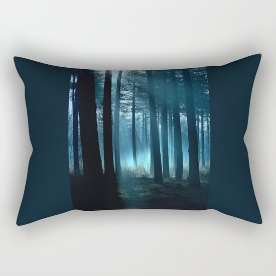 Haunted forest- winter mist in forest Rectangular Pillow