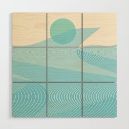 Abstraction_NEW_BLUE_OCEAN_SURF_WAVE_JOY_POP_ART_0717A Wood Wall Art