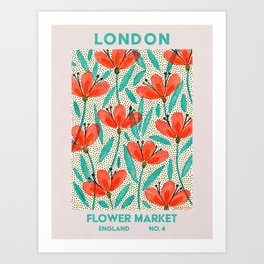 Retro Wall Art | London Flower Market | Matisse Print | Printable Art Print