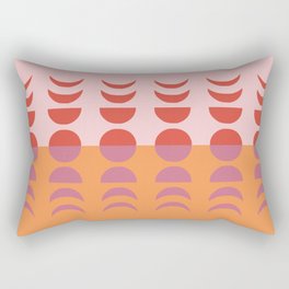 Moon Phases 27 in Red Pink Mauve Gold Rectangular Pillow